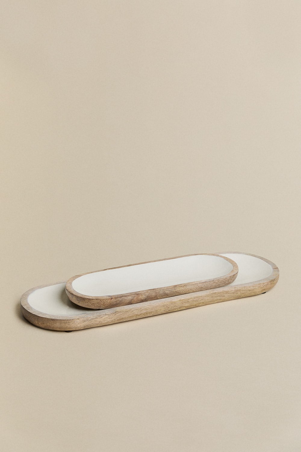 Set de 2 plateaux décoratifs en bois de manguier Fruela, image de la galerie 2