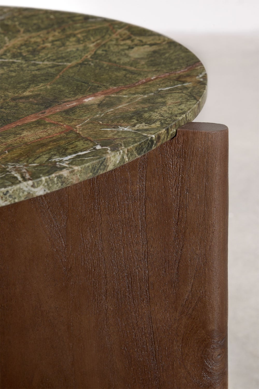 Table basse ronde en pierre naturelle et bois de manguier Lavinia, image de la galerie 4