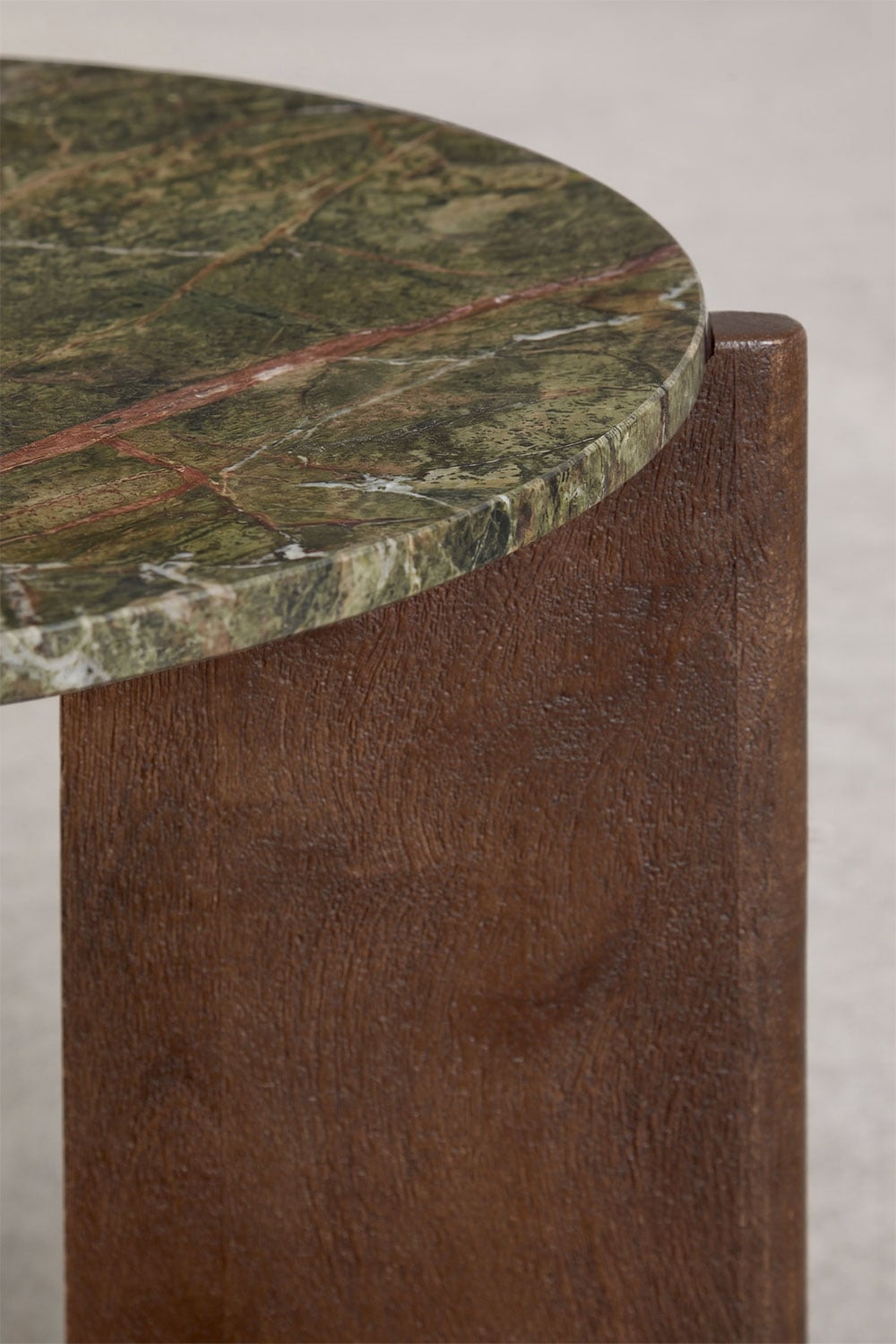 Table basse ronde en pierre naturelle et bois de manguier Lavinia, image de la galerie 4