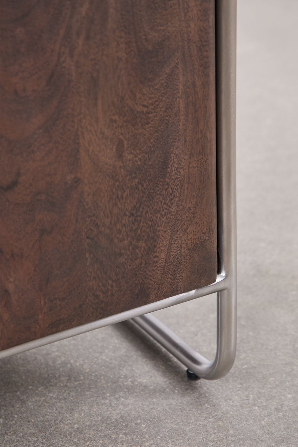 Table de chevet carrée 45x45 cm en bois d'acacia et acier inoxydable Altrex, image de la galerie 6