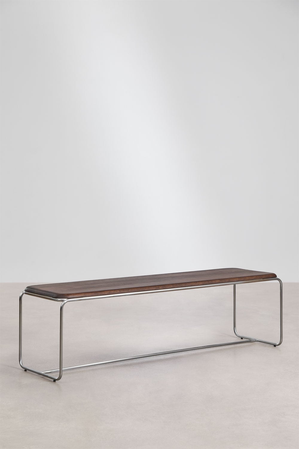 Banc 160 cm en bois d'acacia et acier inoxydable Altrex, image de la galerie 1