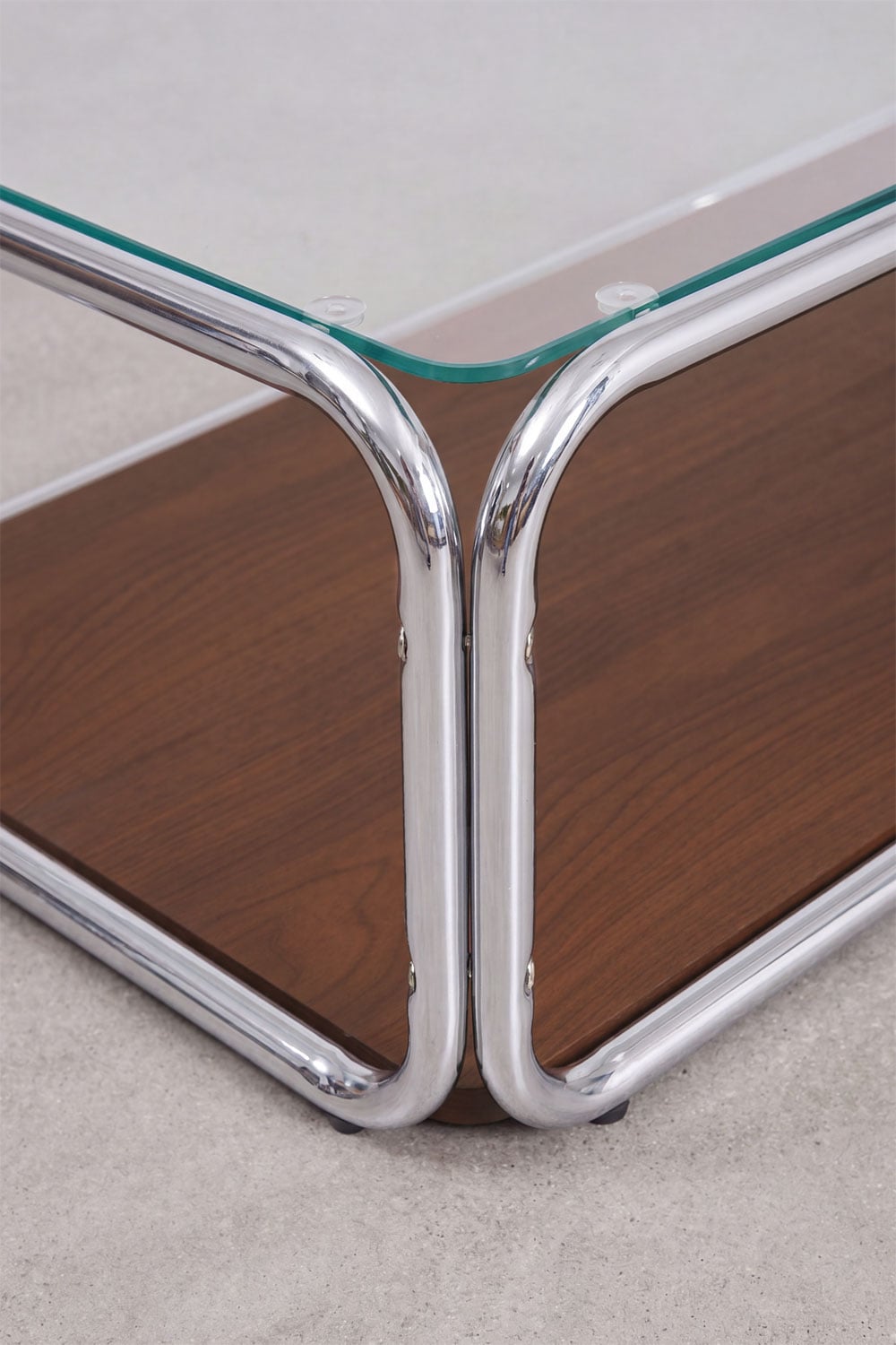 Table basse rectangulaire 120x60 cm en fer et verre trempé Kavena, image de la galerie 3