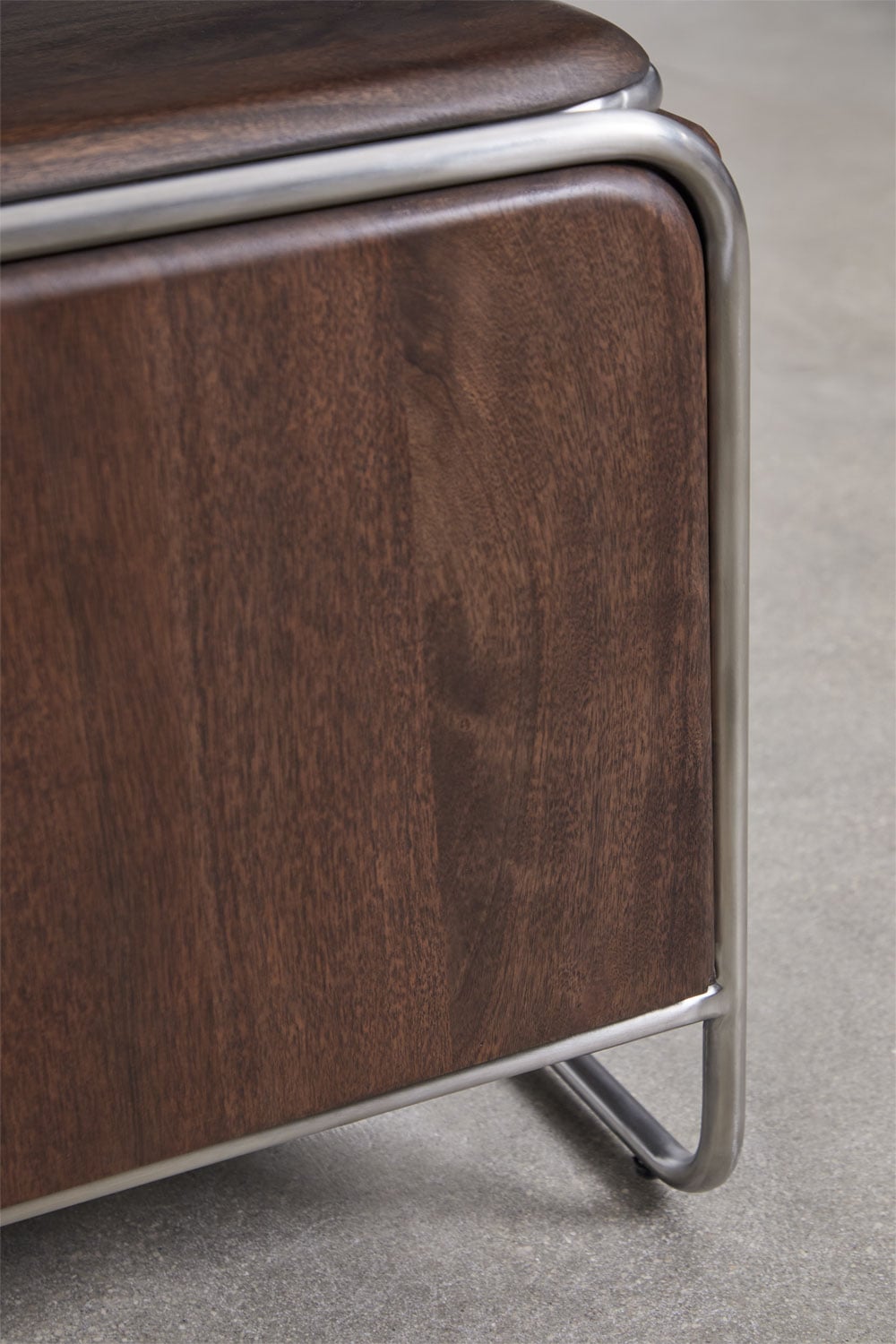 Meuble TV en bois d'acacia et acier inoxydable Altrex, image de la galerie 5