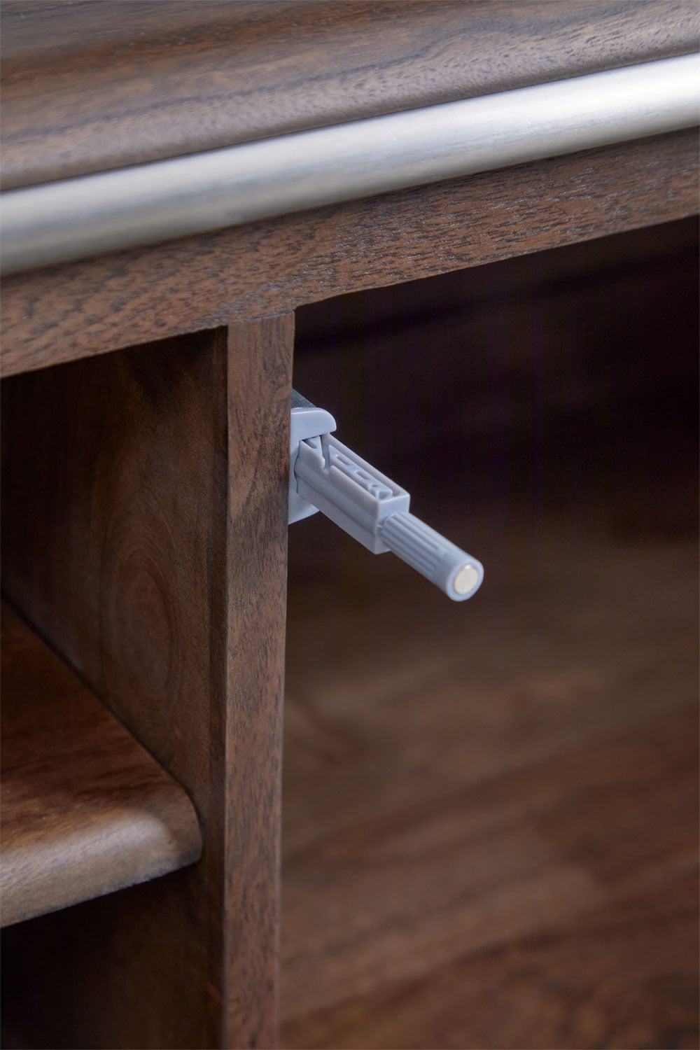 Meuble TV en bois d'acacia et acier inoxydable Altrex, image de la galerie 6