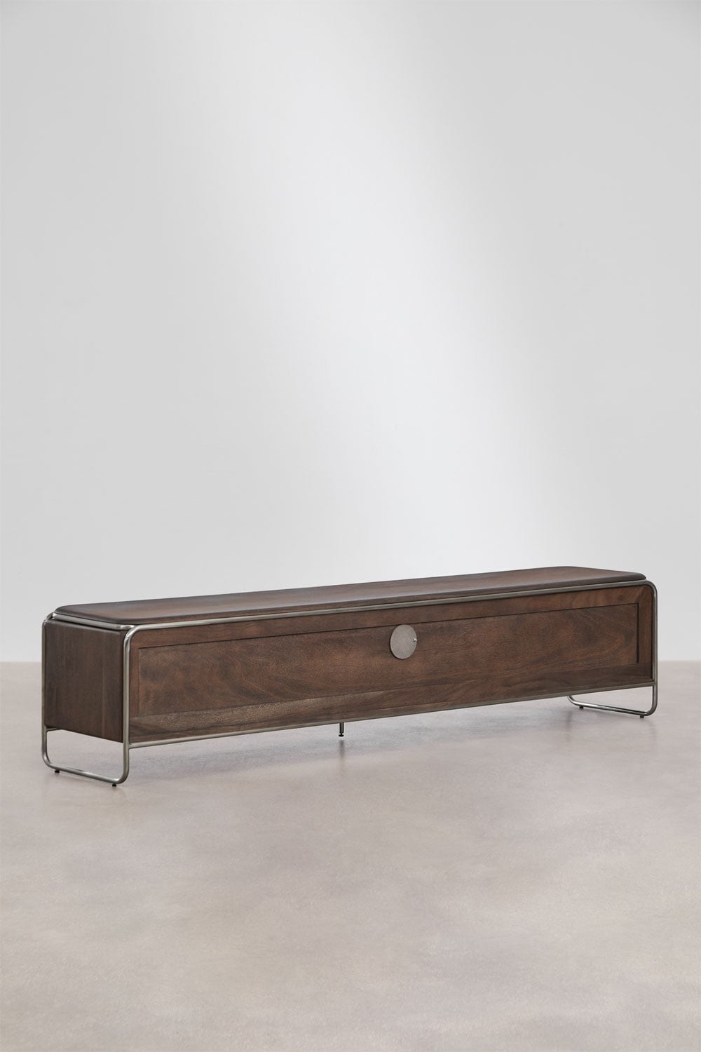 Meuble TV en bois d'acacia et acier inoxydable Altrex, image de la galerie 4