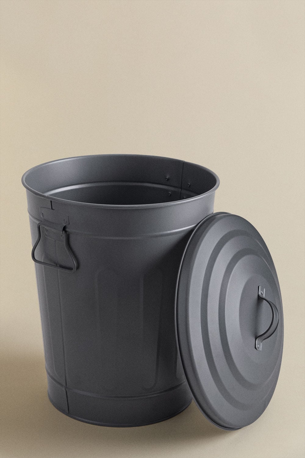 Poubelle avec couvercle pour extérieur en acier galvanisé Susi, image de la galerie 2