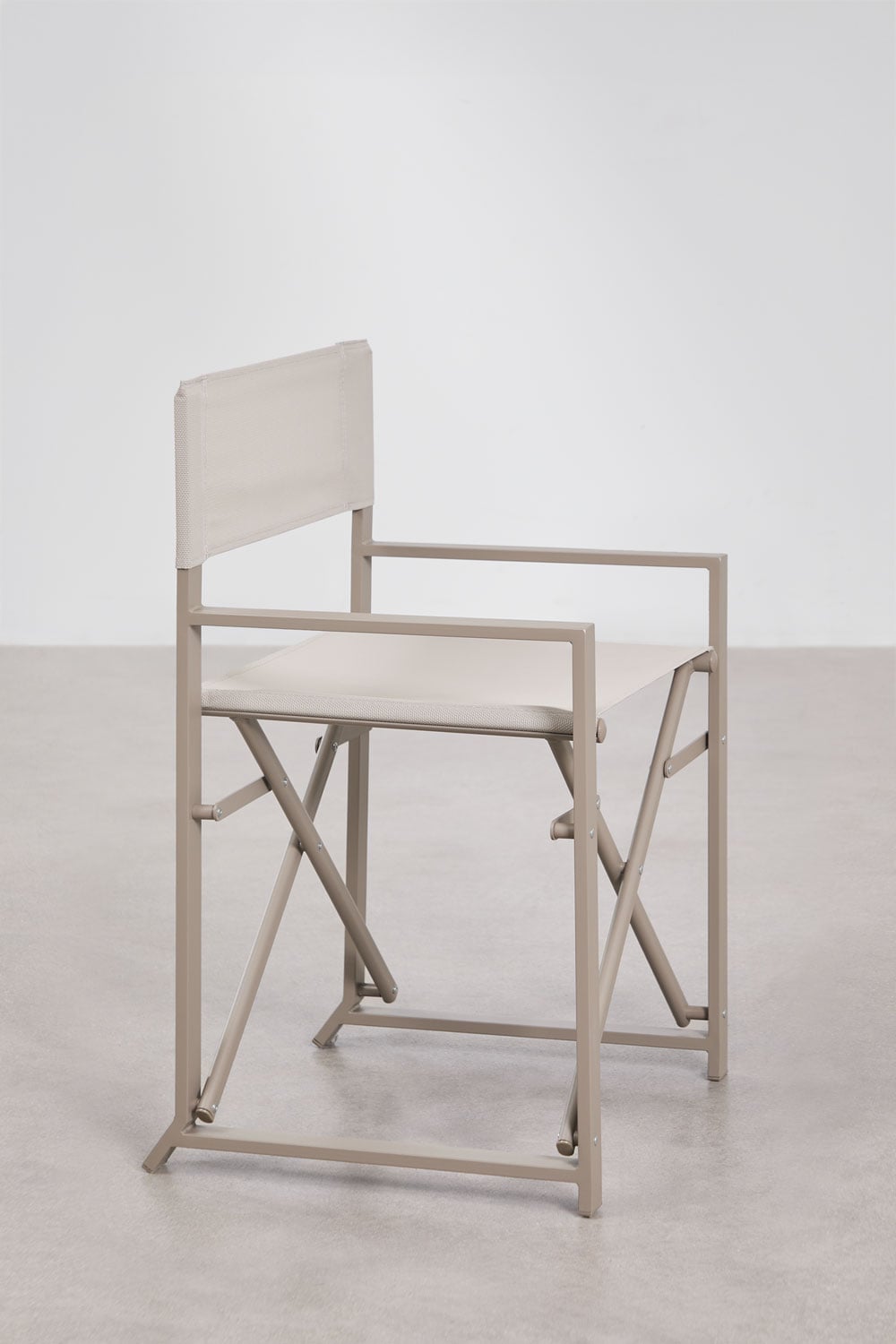 Set de table extensible 90-180x90 cm en aluminium Starmi et 8 chaises de jardin pliantes de directeur en acier Zurena, image de la galerie 9