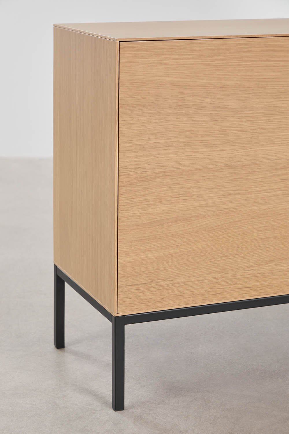 Meuble TV 160x40 cm en MDF et placage chêne Bromley, image de la galerie 5