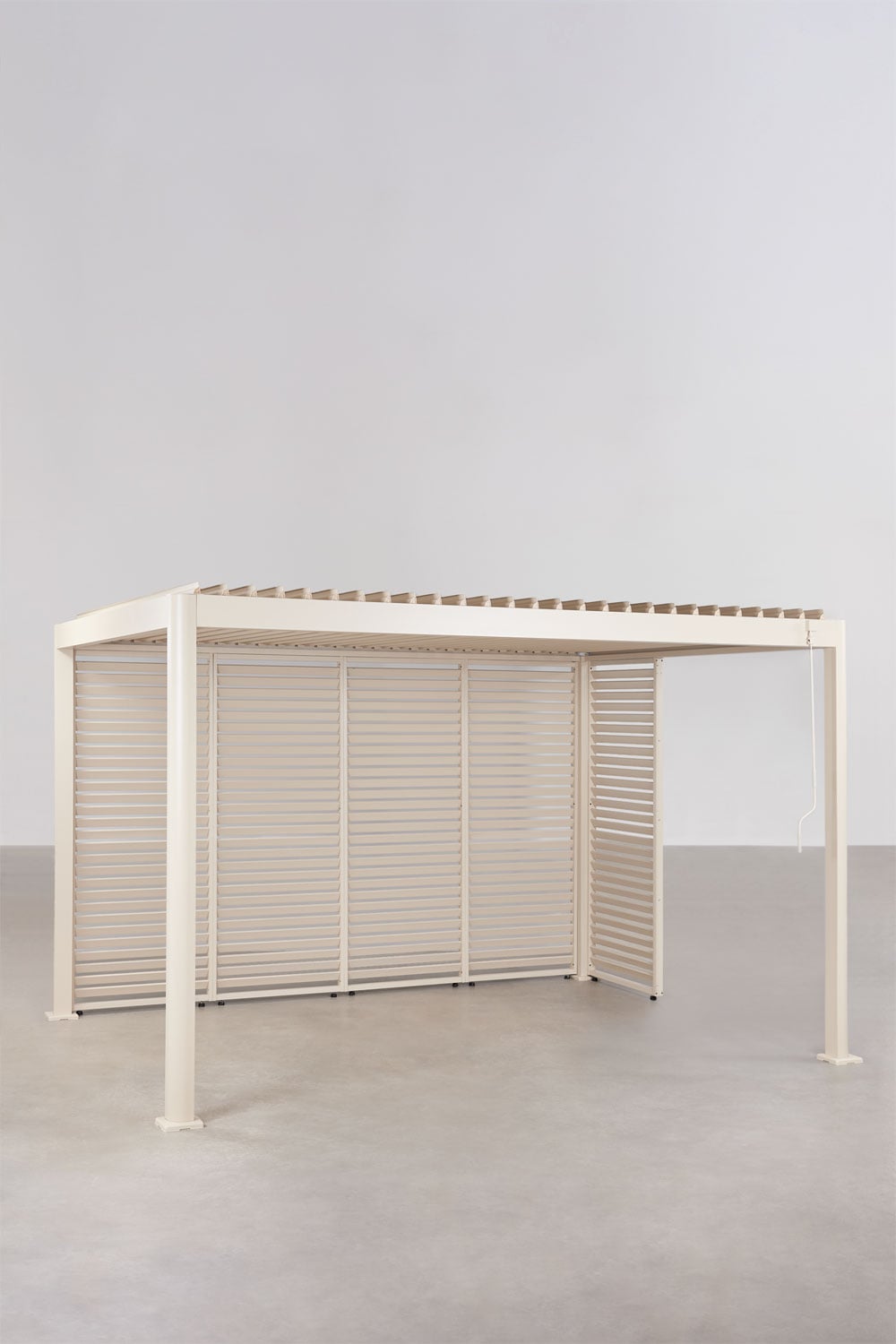 Pergola bioclimatique en aluminium avec lames et panneaux Druvia, image de la galerie 1
