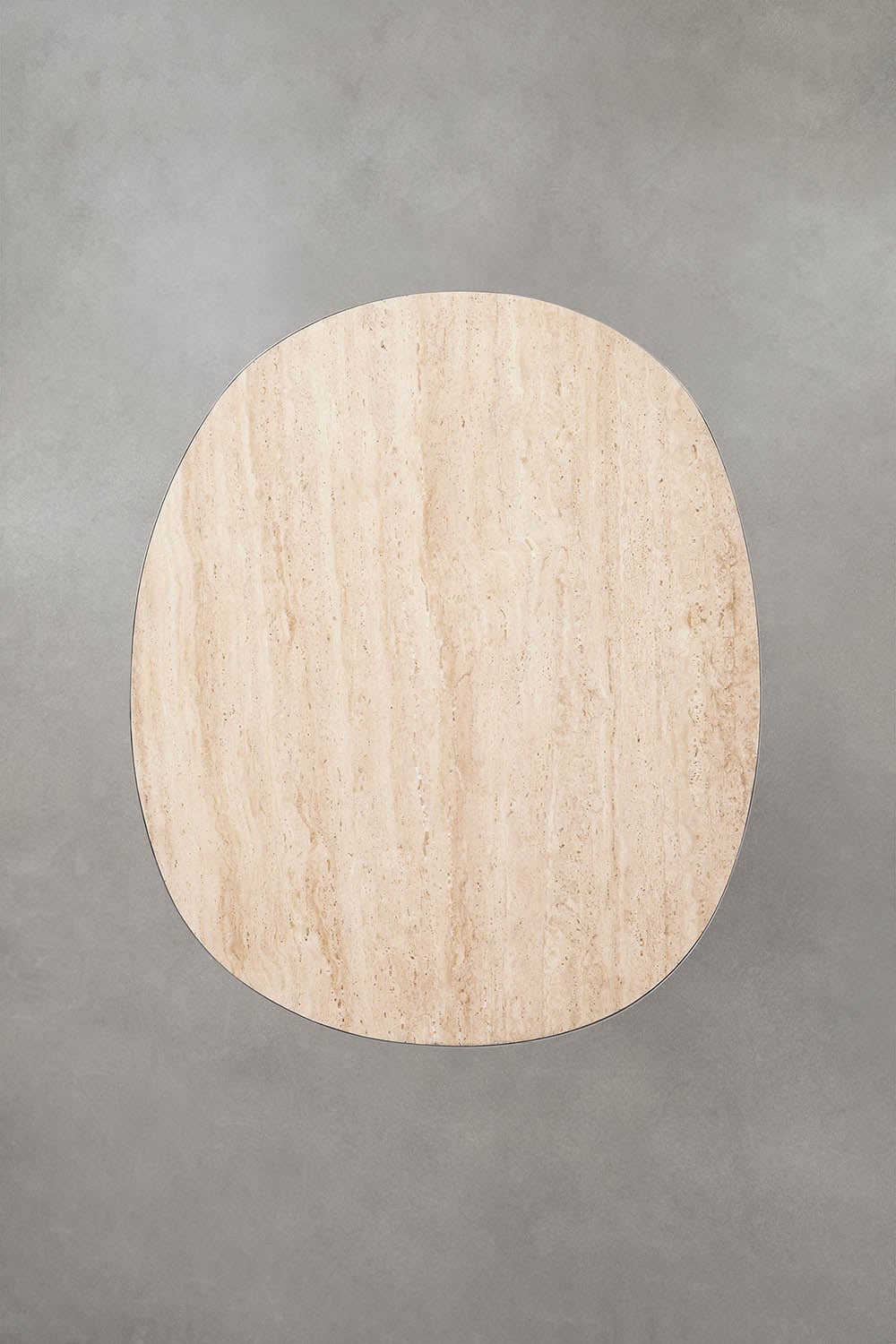 Table de salle à manger ovale 120x100 cm en pierre naturelle et acier inoxydable Fertrix, image de la galerie 5