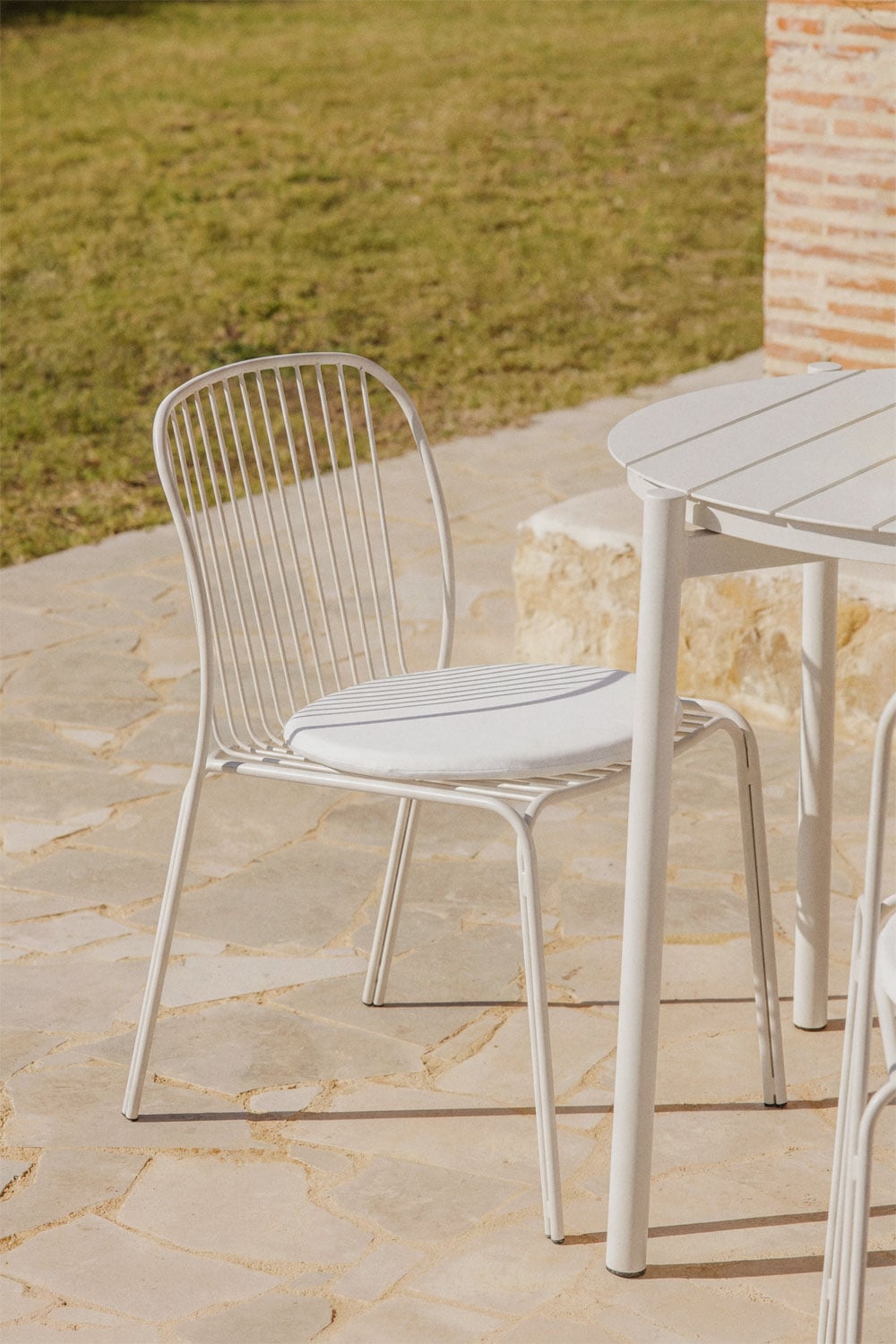 Pack de 4 chaises de jardin en acier Anerina, image de la galerie 1