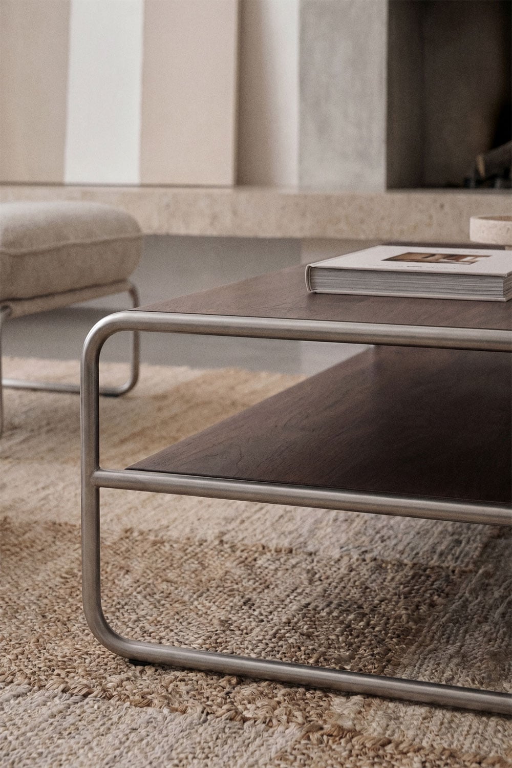 Table basse en bois d'acacia et acier inoxydable Altrex, image de la galerie 2