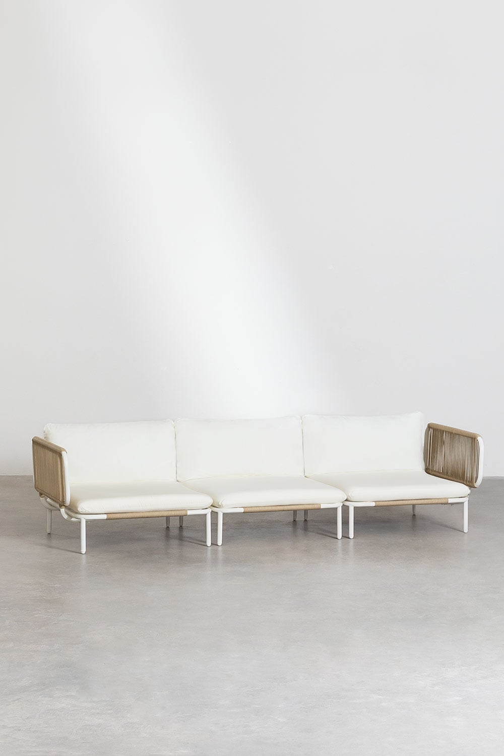 Canapé modulaire de jardin 3 pièces avec 2 fauteuils d'angle Roubly, image de la galerie 2