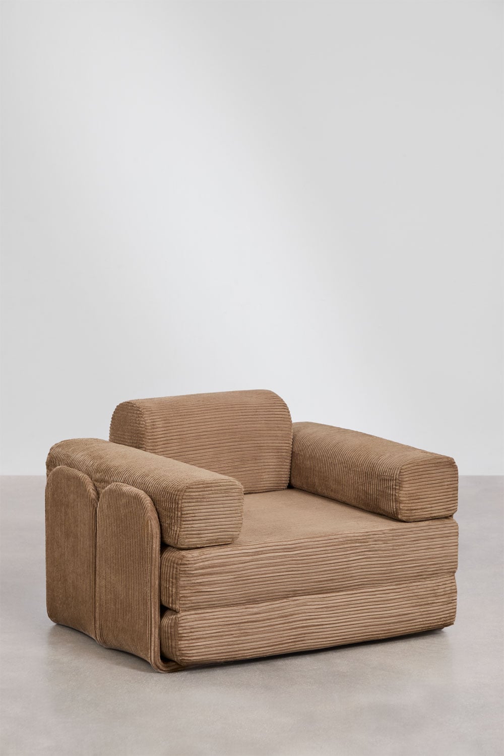 Fauteuil-lit en velours côtelé emballé sous vide Paoly, image de la galerie 3