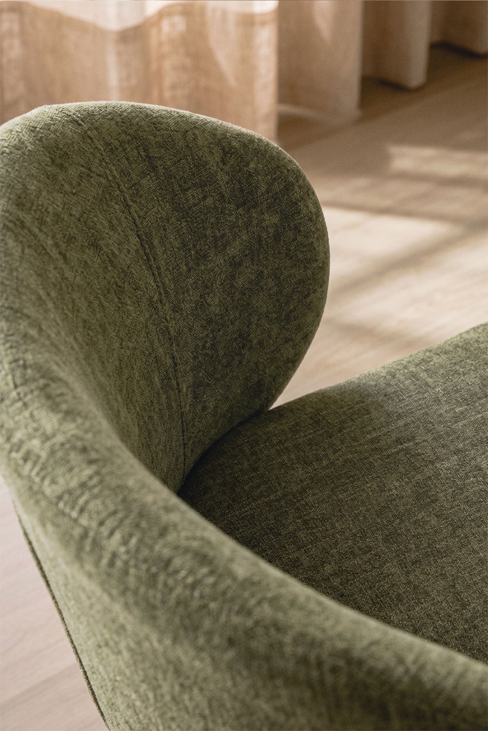 Chaise de salle à manger pivotante tapissée Gryon, image de la galerie 2