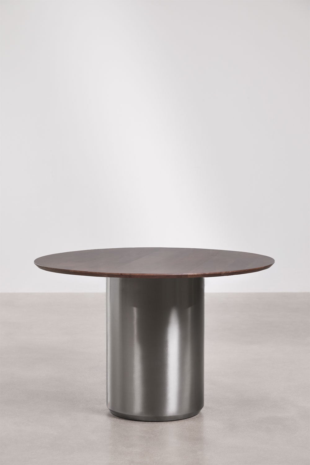 Table de salle à manger ronde Ø120 cm en acier inoxydable Luceida, image de la galerie 1