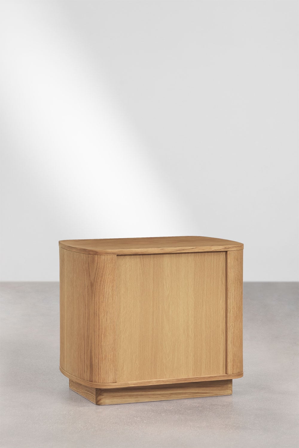 Table de chevet ovale 55x40 cm en MDF et verre trempé Walia, image de la galerie 4