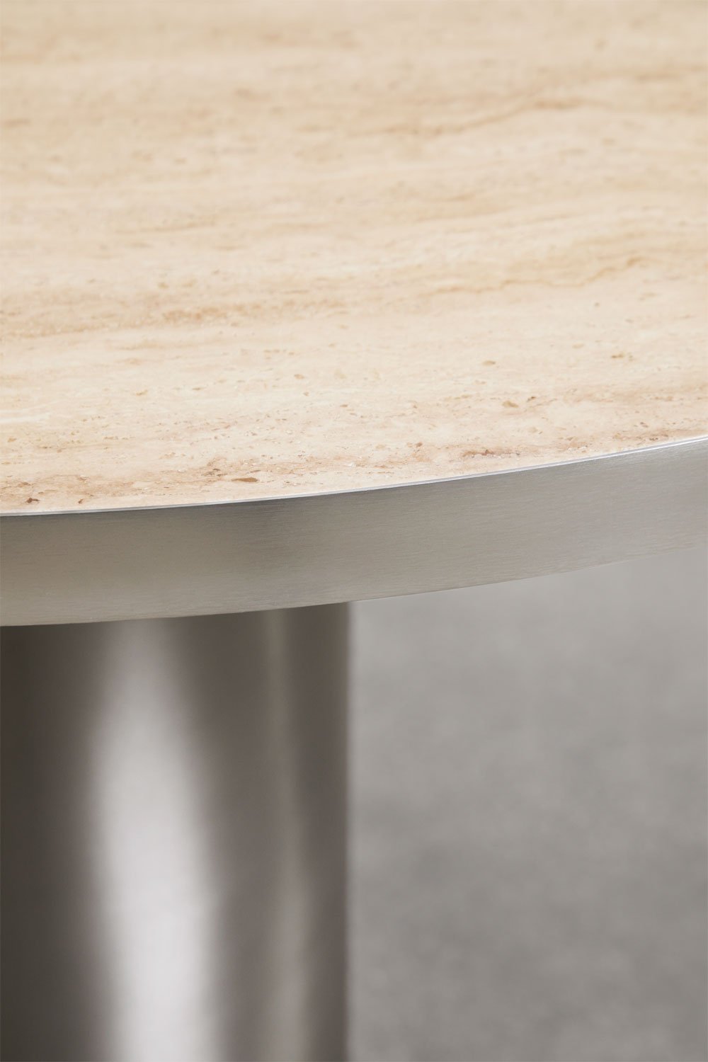 Table de salle à manger ovale 120x100 cm en pierre naturelle et acier inoxydable Fertrix, image de la galerie 4
