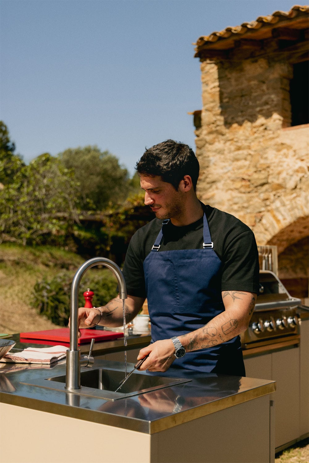 Robinet de cuisine extérieur avec bec haut en acier inoxydable Rintran, image de la galerie 1