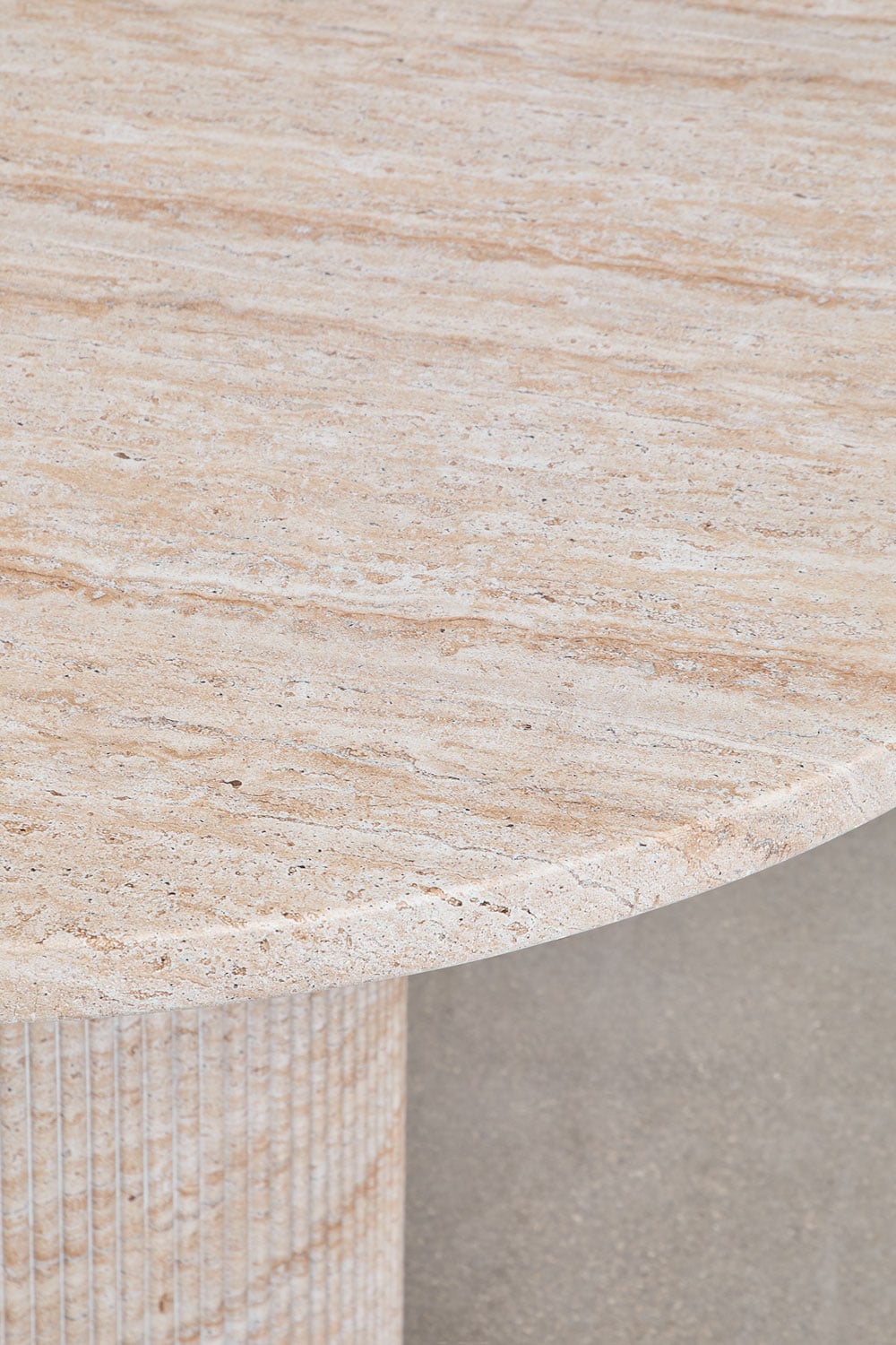 Table de jardin ovale 220x100 cm aspect ciment travertin Velia, image de la galerie 4