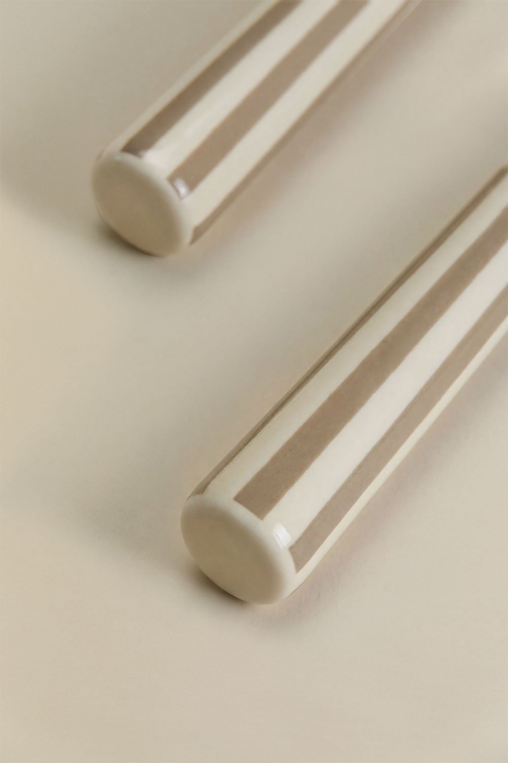 Set de 2 couverts à salade en acier inoxydable et céramique Ireli, image de la galerie 4
