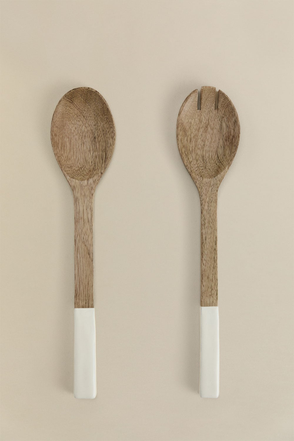Set de 2 couverts à salade en bois de manguier Fruela, image de la galerie 1