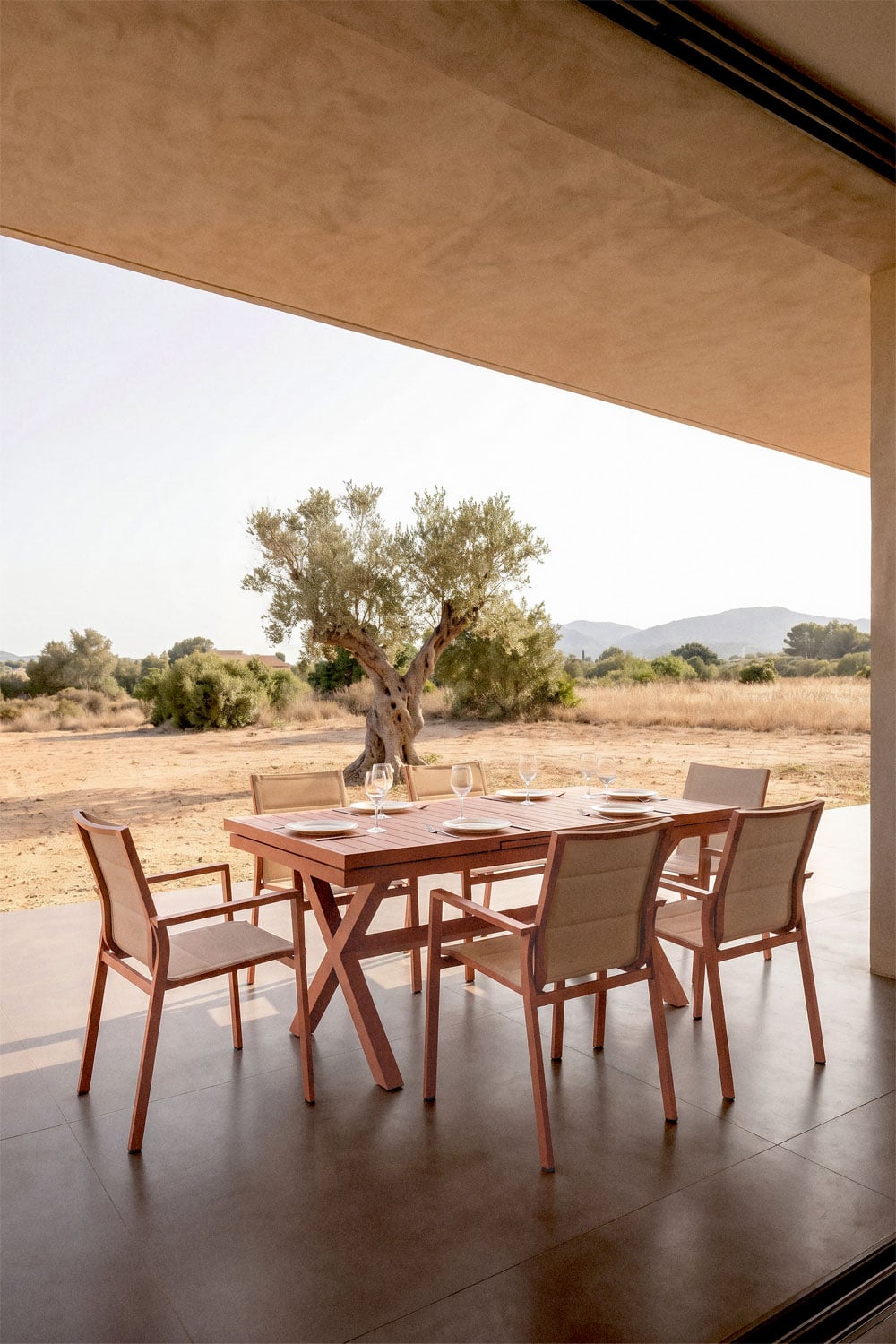 Table de jardin rectangulaire extensible en aluminium Karena, image de la galerie 1