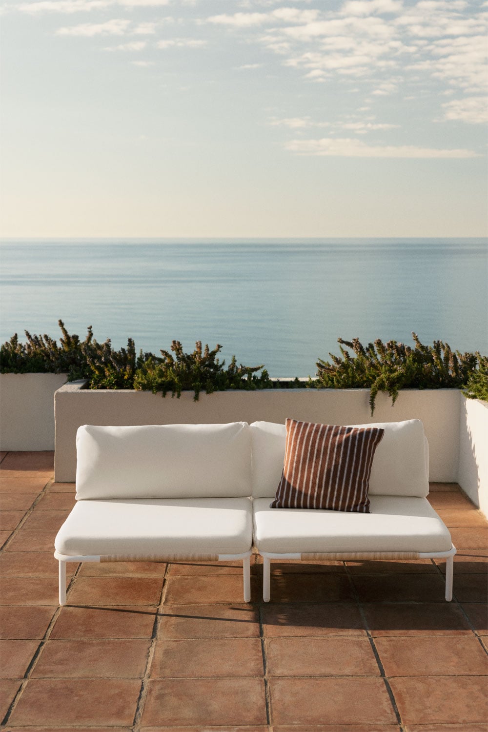 Canapé modulaire de jardin 2 pièces en acier Roubly, image de la galerie 1