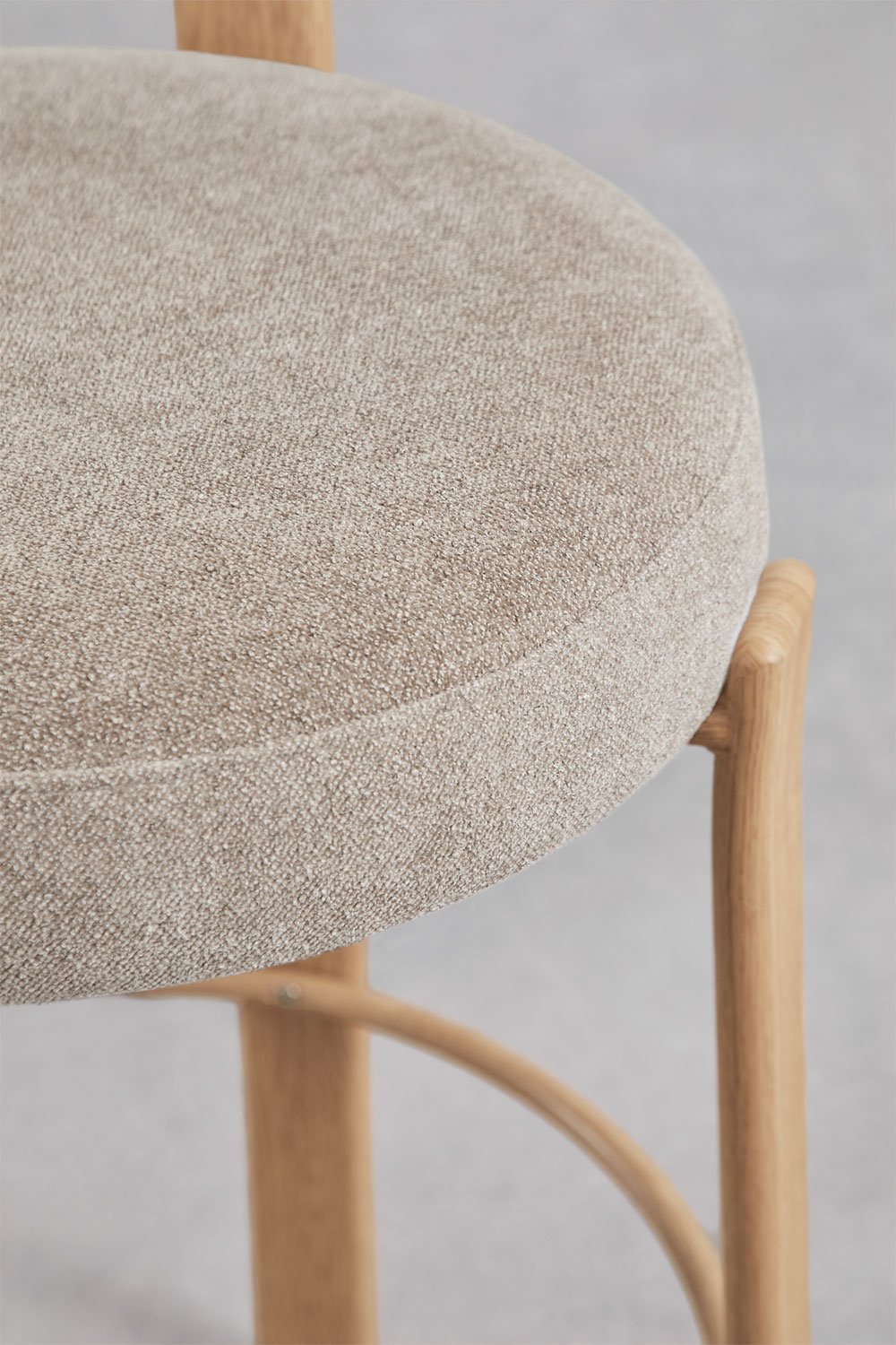 Tabouret haut avec dossier en tissu chenille et fer Jolie, image de la galerie 7