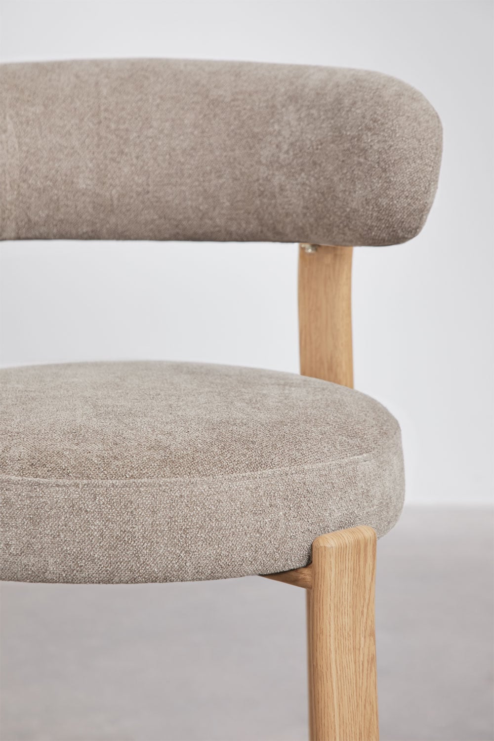 Tabouret haut avec dossier en tissu chenille et fer Jolie, image de la galerie 6
