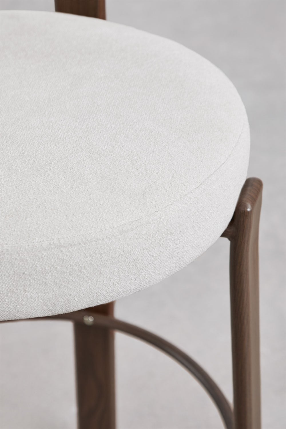 Tabouret haut avec dossier en tissu chenille et fer Jolie, image de la galerie 7