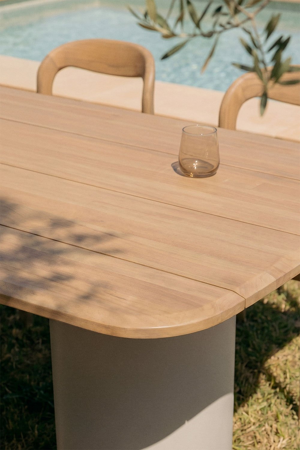 Table de jardin rectangulaire 270x110 cm en bois d'acacia Leighton, image de la galerie 2