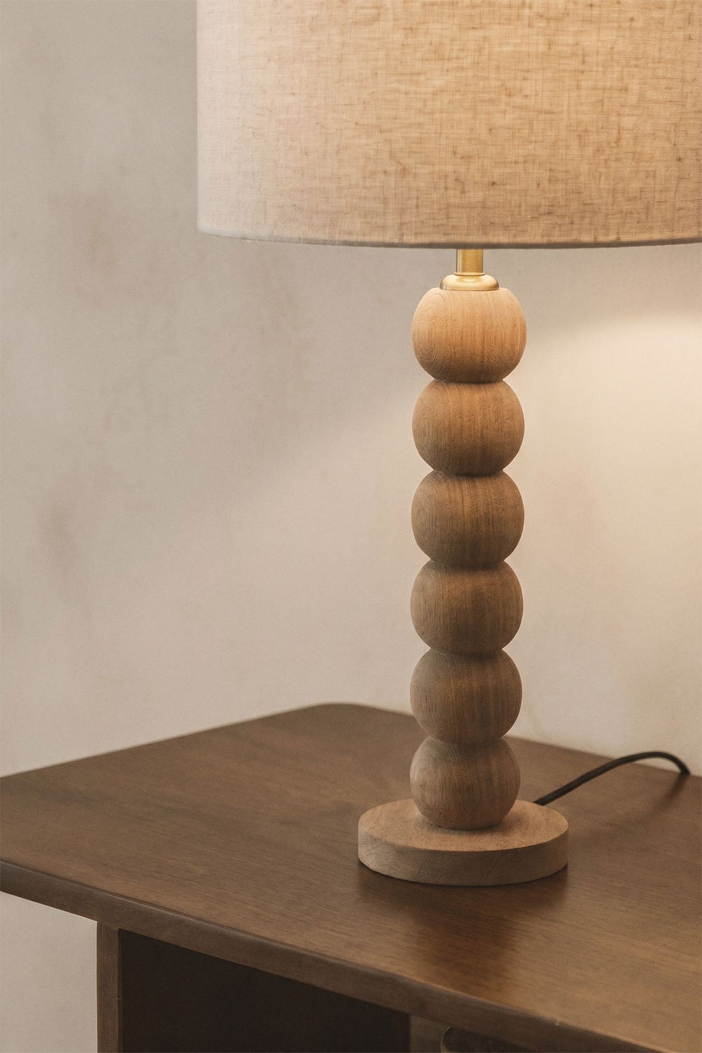 Lampe de table en bois de manguier Soler, image de la galerie 2