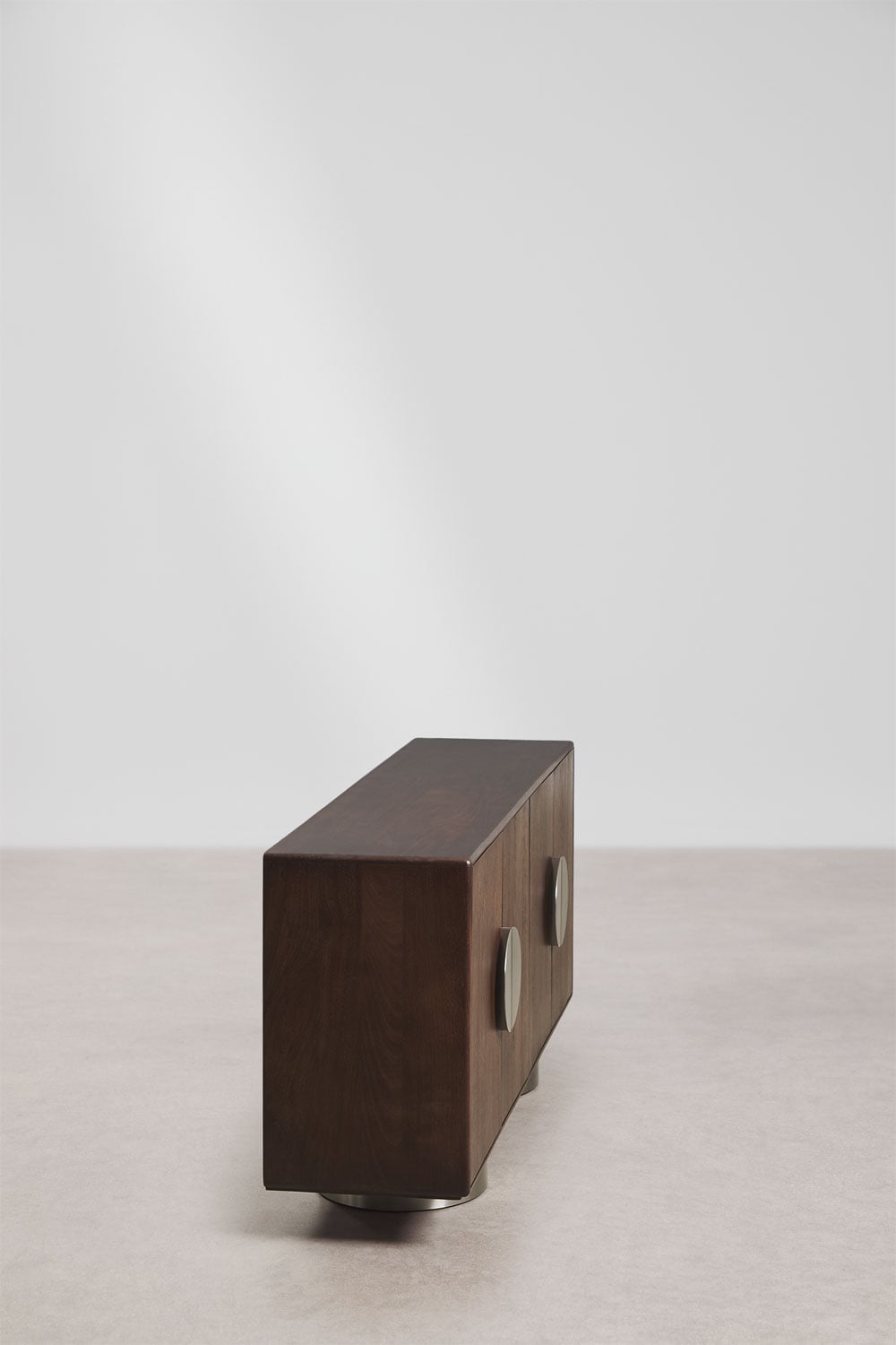 Buffet rectangulaire 160x40 cm en bois de manguier et acier inoxydable Melisand, image de la galerie 2