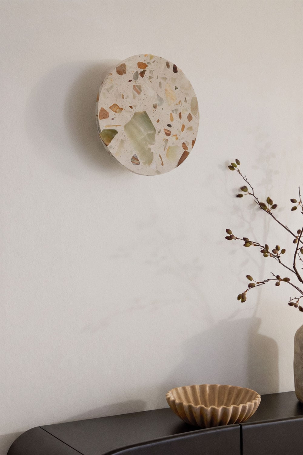 Applique mural Ø20 cm LED en pierre naturelle Balduina, image de la galerie 1