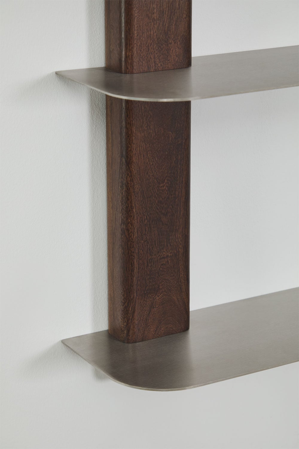 Étagère murale 80 cm en bois de manguier et acier inoxydable Serbian, image de la galerie 6