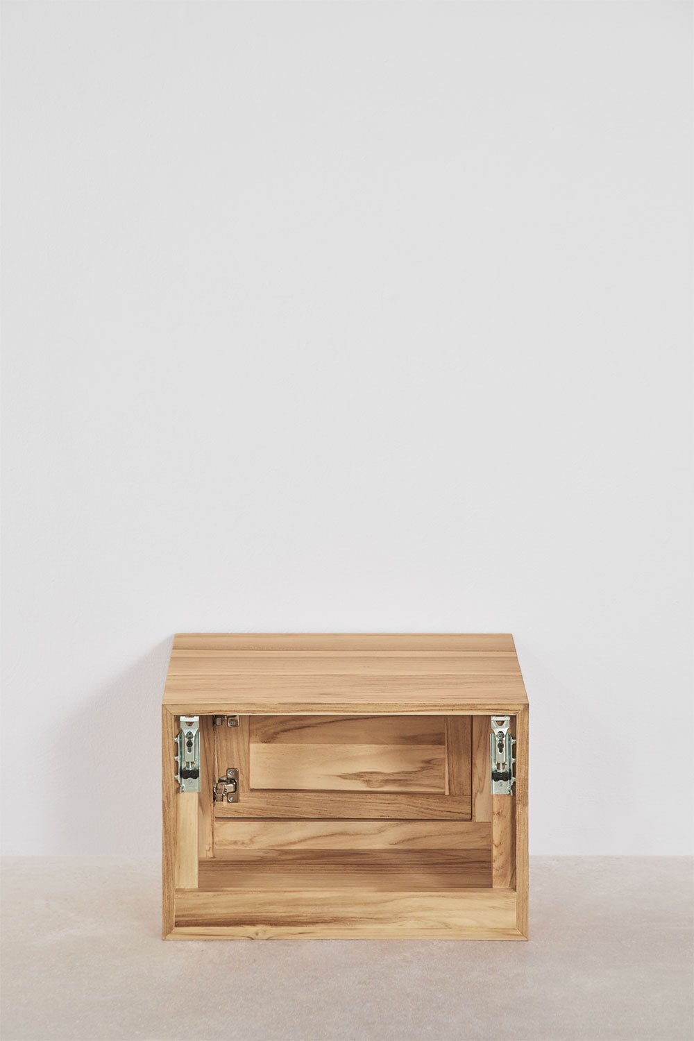 Ensemble meuble de salle de bain suspendu 60x45 cm en bois de teck Jabari, image de la galerie 6