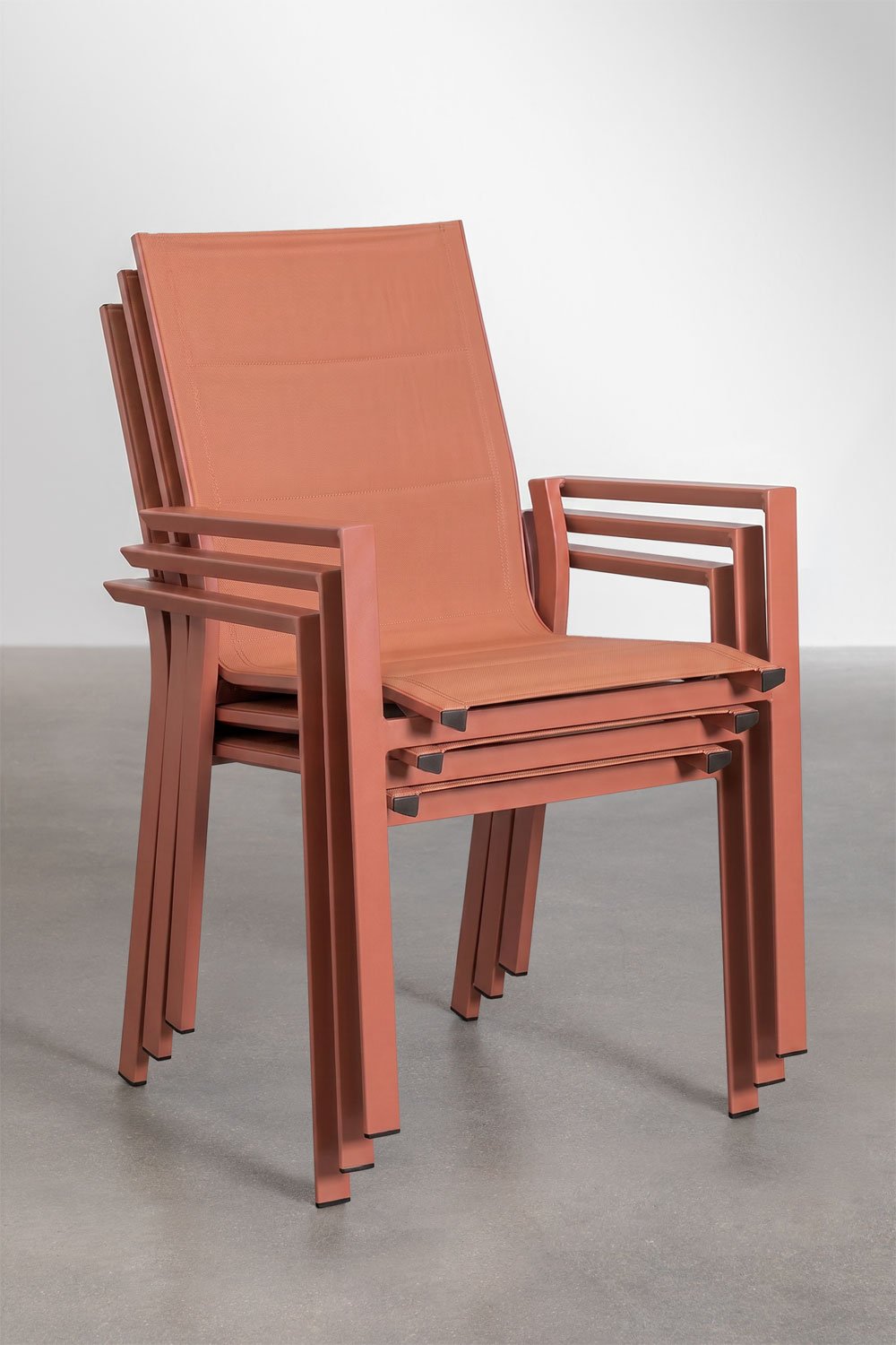 Chaise de jardin empilable avec accoudoirs en aluminium Karena, image de la galerie 9