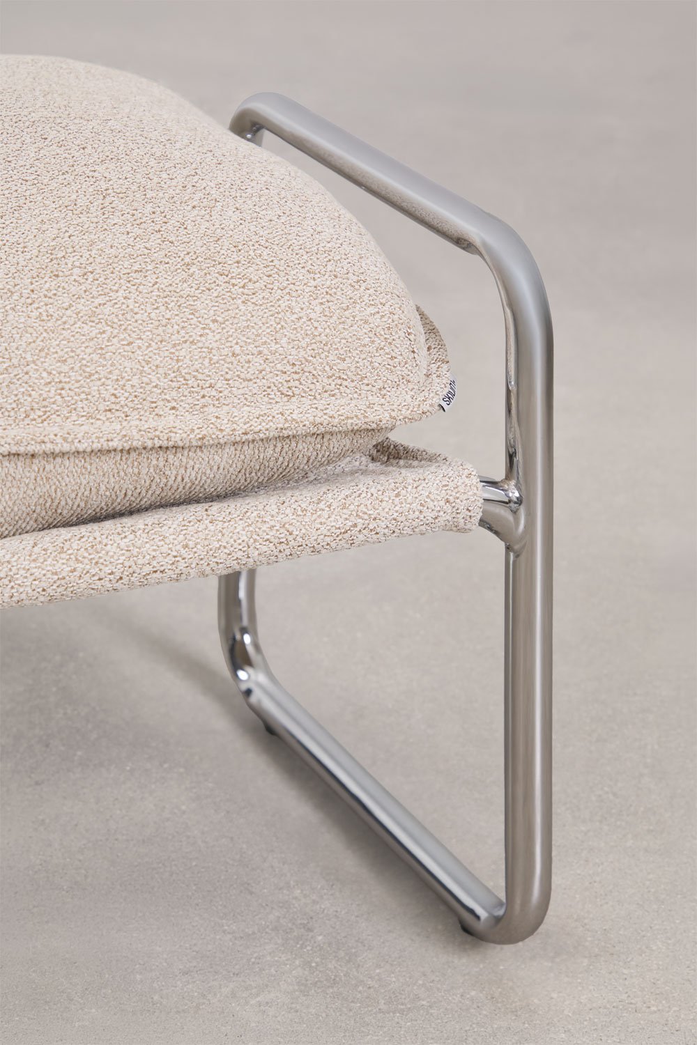 Banc 110 cm tapissé en bouclé coloris naturels Matilda, image de la galerie 6