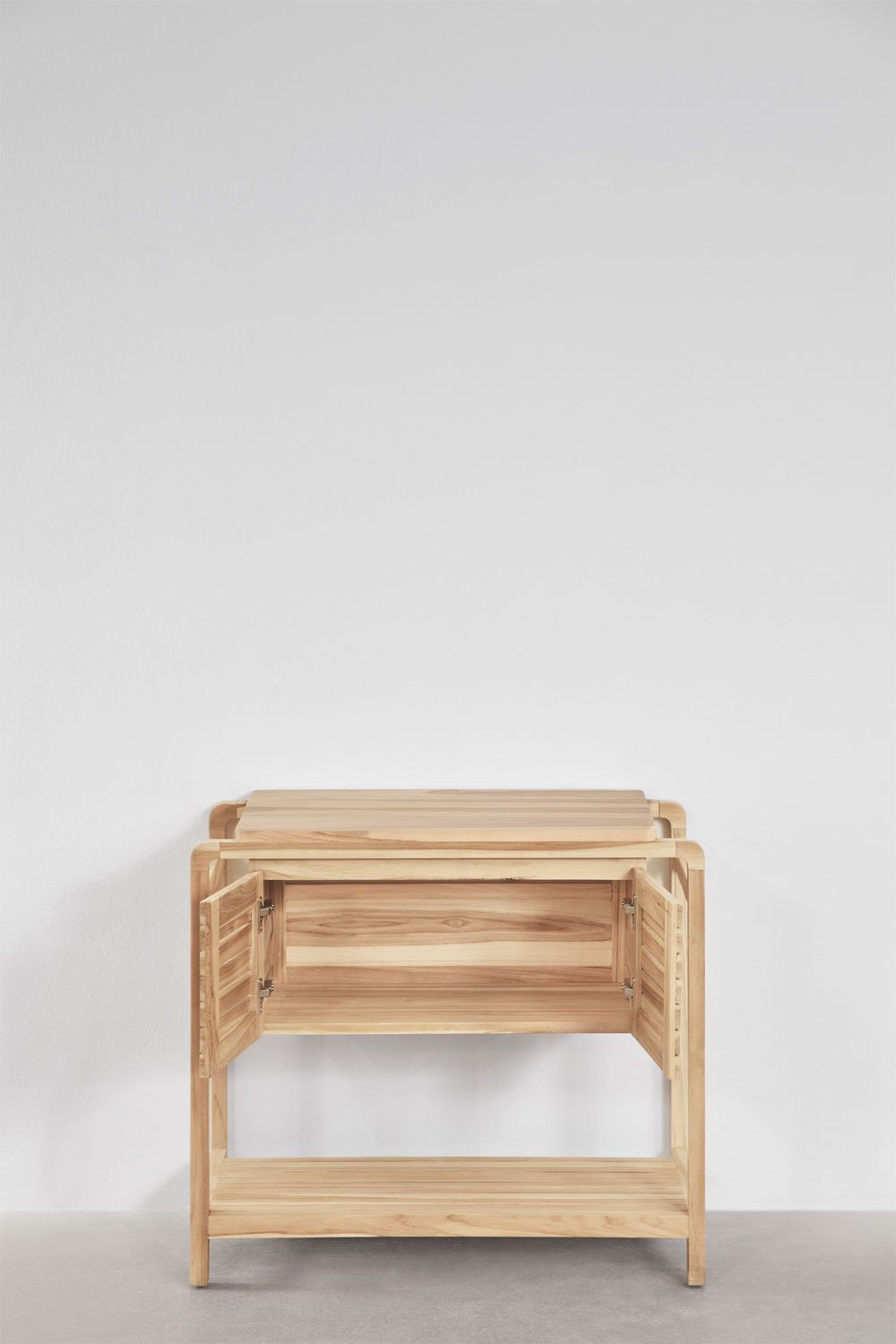 Ensemble de meuble de salle de bain en bois de teck Bradley, image de la galerie 3