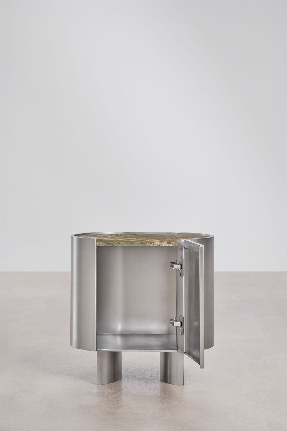 Table de chevet 50x35 cm en acier inoxydable Luena, image de la galerie 5