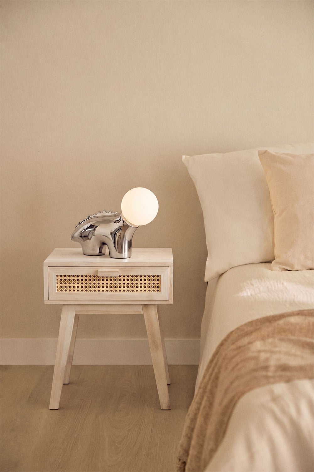 Pack de 2 tables de chevet 45x30 cm avec tiroir en bois Ralik Design, image de la galerie 1