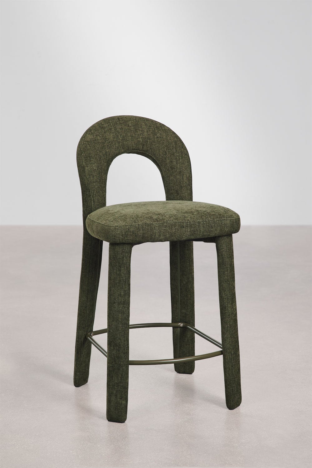Pack de 2 tabourets hauts rembourrés et en fer Gianis, image de la galerie 2