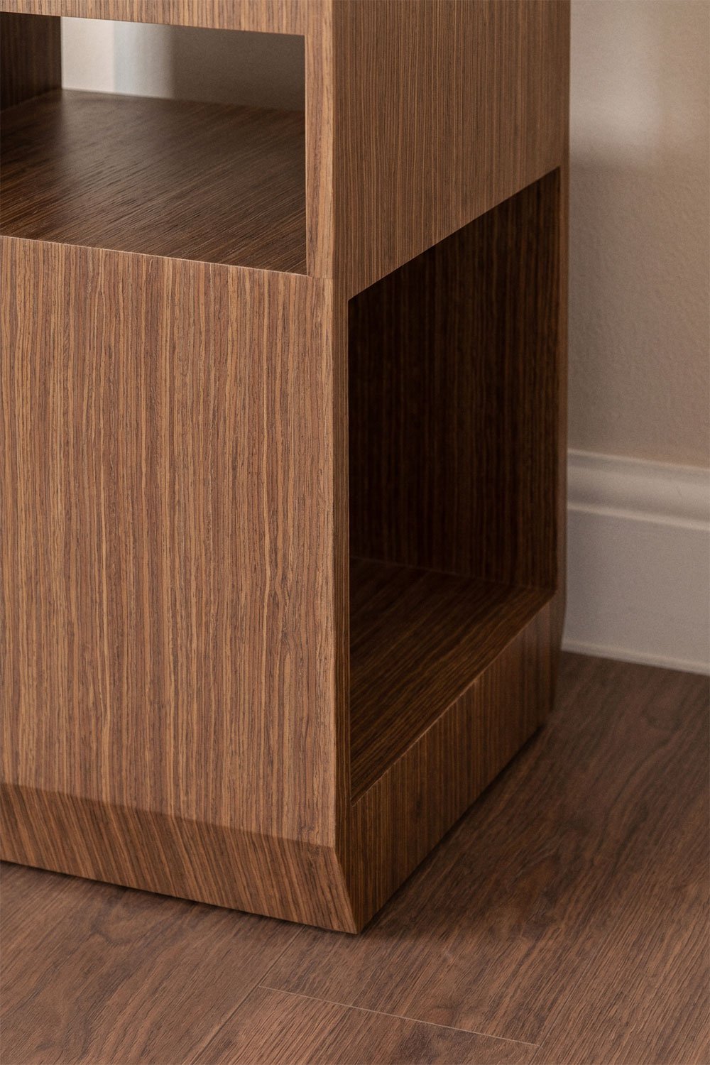 Table de chevet 35x35 cm en MDF et placage Brisbane, image de la galerie 2