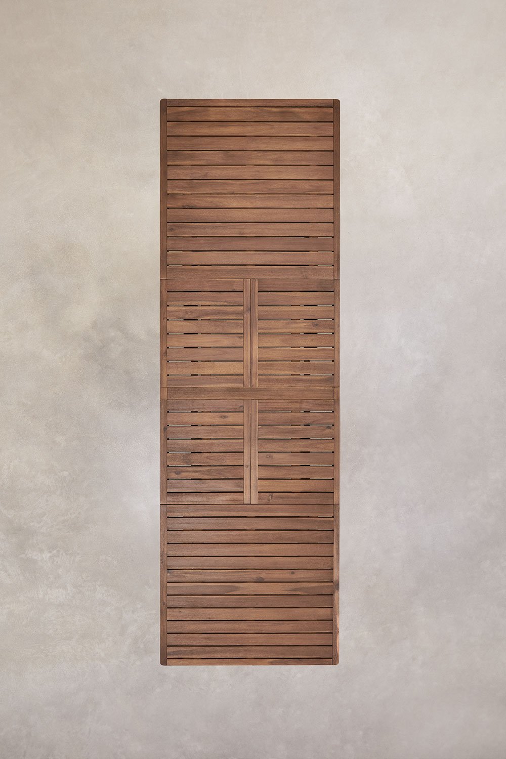 Ensemble table rectangulaire 200-260-320x100 cm extensible acacia foncé et 10 chaises de salle à manger Dubai, image de la galerie 9