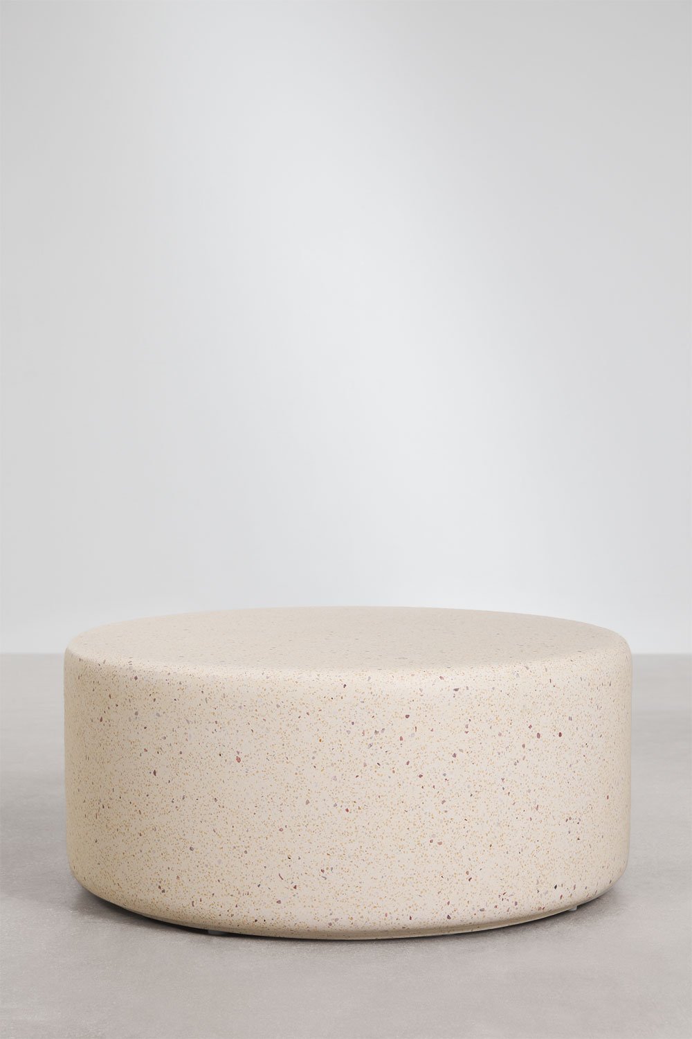 Table basse de jardin ronde Ø90 cm en ciment Elyndra, image de la galerie 3