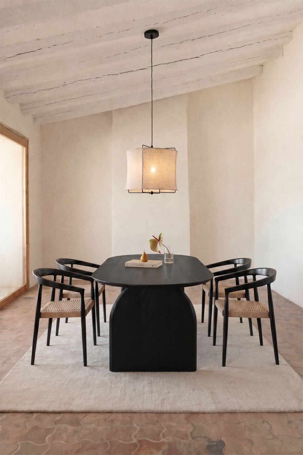Table à manger ovale 200x100 cm en bois d'acacia Bedum, image de la galerie 1