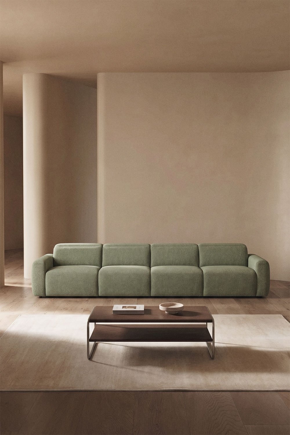 Canapé 5 places inclinable et électrique, revêtement Peggy, image de la galerie 1
