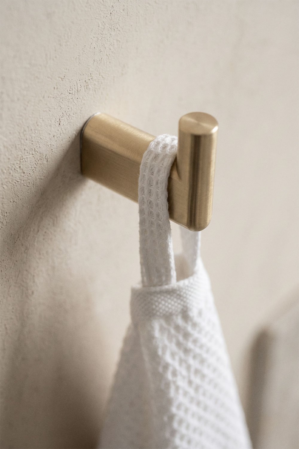 Patère de salle de bain en acier inoxydable et or brossé Rovent, image de la galerie 2
