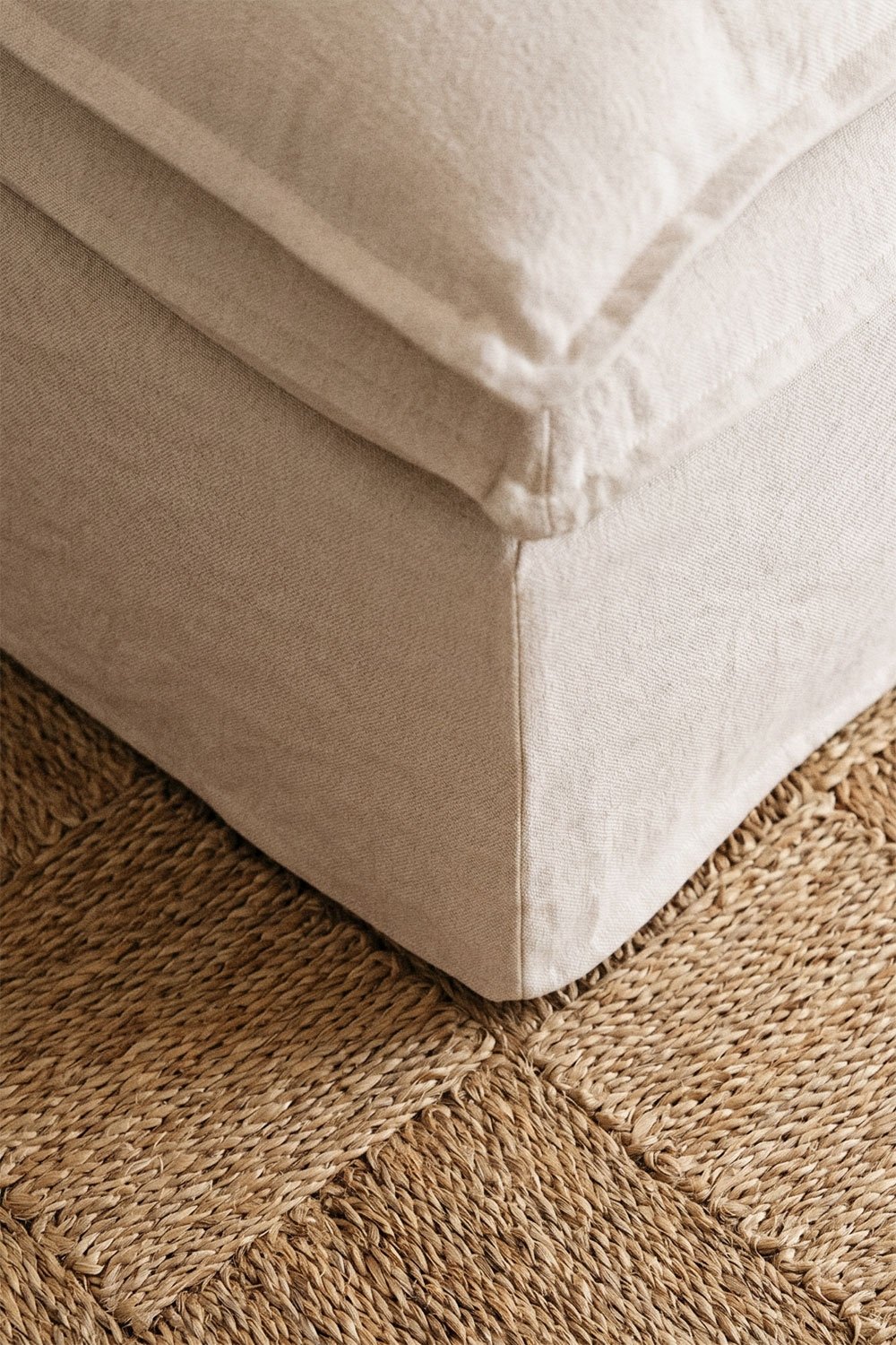 Pouf en lin et coton Grace, image de la galerie 2